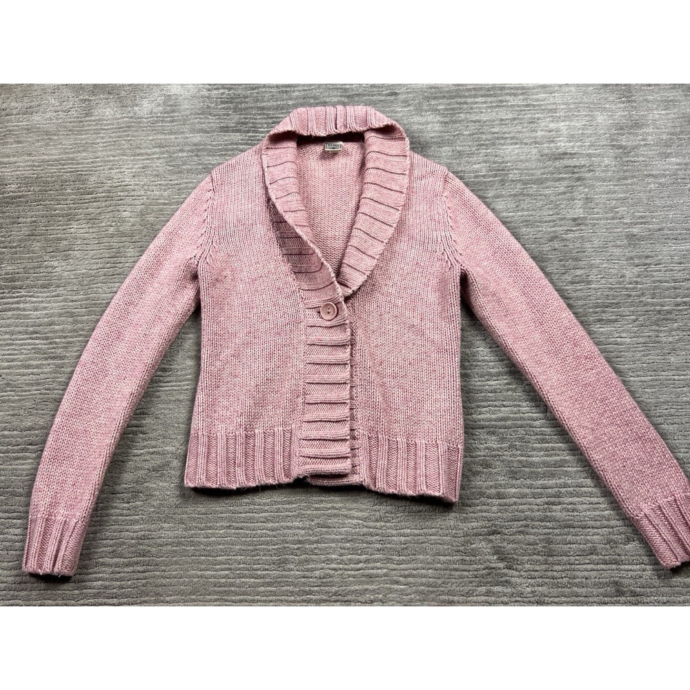 Old Navy Sweater Womens Medium Pink Cardigan One‎ Button Front Perfect Fit Y2K